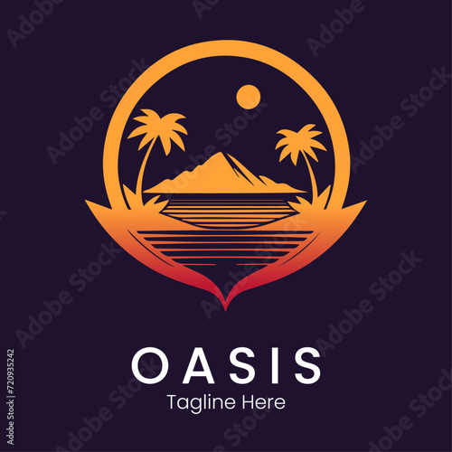 Gradient oasis logo design template