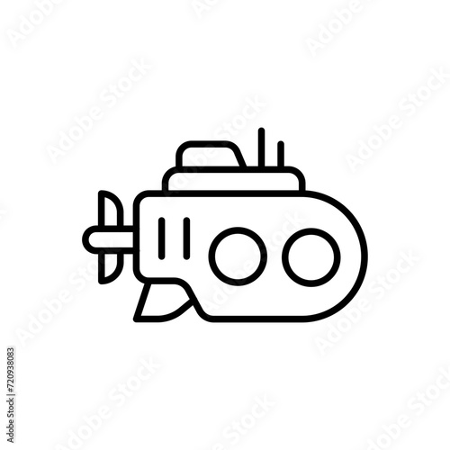 Submarine outline icons, minimalist vector illustration ,simple transparent graphic element .Isolated on white background