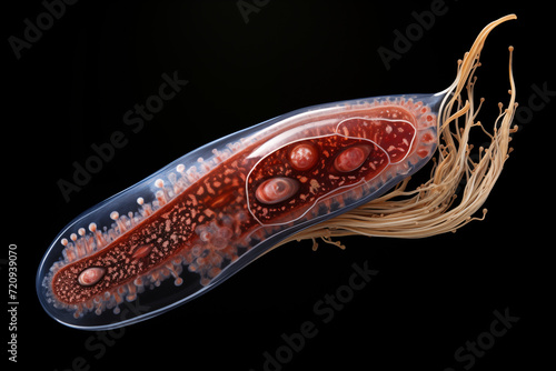 Abstract macro paramecium unicellular Eukaryote ciliate protozoa art photo