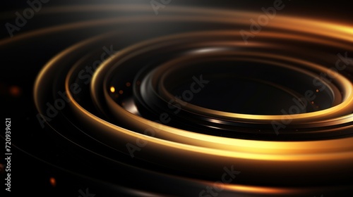 Luxurious Black and Gold Circle Abstract Background AI Generated