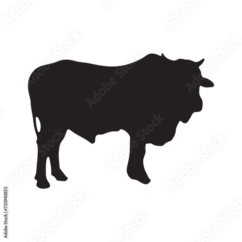 vector cow silhouette icon illustration isolated