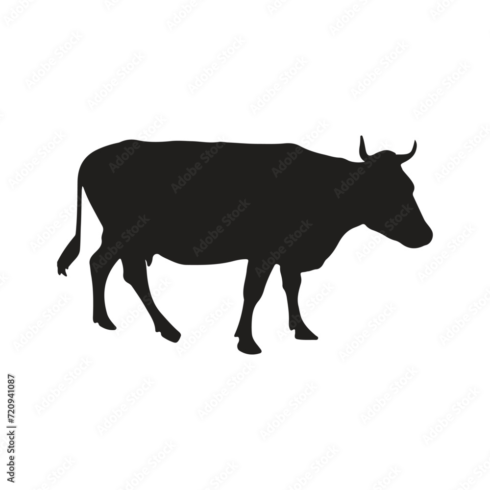 vector cow silhouette icon illustration isolated vector cow silhouette icon illustration isolated