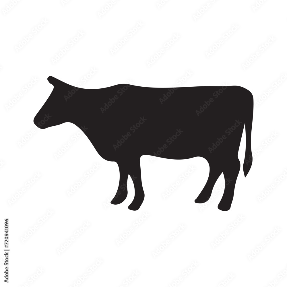 vector cow silhouette icon illustration isolated vector cow silhouette icon illustration isolated