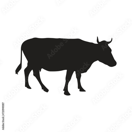 vector cow silhouette icon illustration isolated