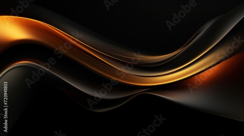 3d render of abstract wavy metallic background. Luxury background. Generative AI