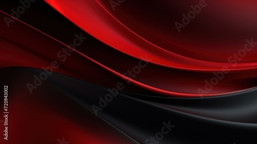 Abstract red and black wavy background. 3d render illustration. Generative AI