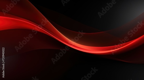 Abstract wavy background. illustration. Red and black colors. Generative AI