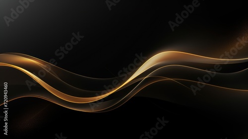 Minimalistic Clean Soft Focus Abstract Black Background with Gold Line AI Generated © Alex