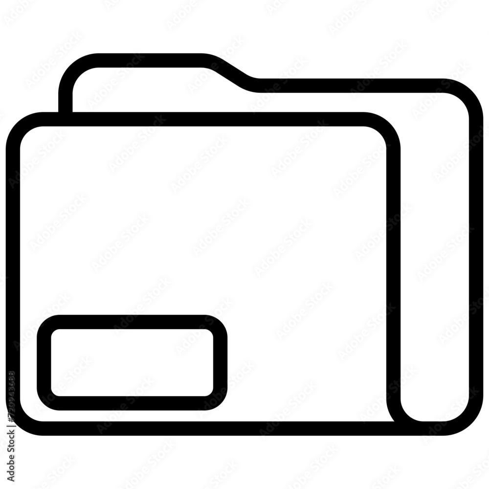 Folder icon, lined icon vector, black and white icon symbol. Folder icon, lined icon vector, black and white icon symbol.