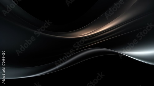 Abstract metallic background with wavy lines. 3d render illustration. Generative AI