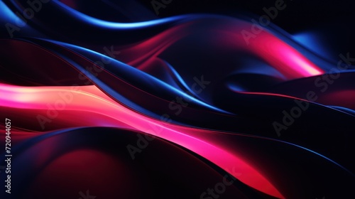 3d render of abstract wavy background with red, blue and black colors Generative AI