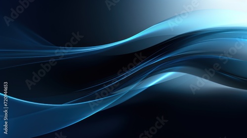 Soft Focus Abstract Blue and Black Background Generative AI