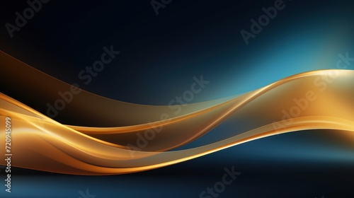 Soft Focus Blue and Gold Abstract Light Effect Background Generative AI