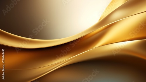 Abstract golden wavy background. 3d render  3d illustration. Generative AI