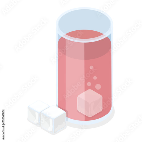 3D Isometric Flat Vector Icon of Sugar Packs Set, Disposable Packaging Bundle. Item 7