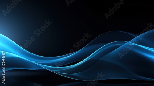 Abstract blue wavy background. 3d rendering, 3d illustration. Generative AI