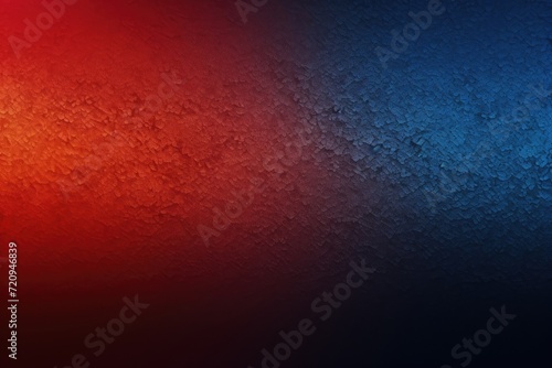 A photograph capturing a red, blue, and black background with a red light illuminating the scene.