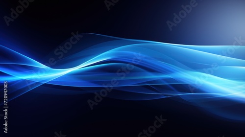 Abstract Blue Lines Background with Glow Effect AI Generated