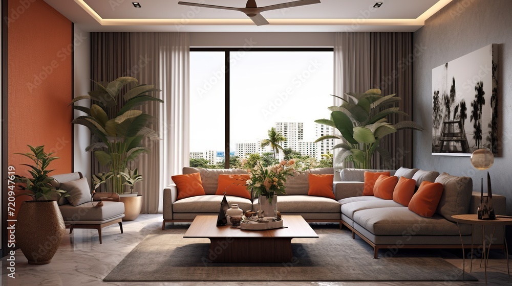 Modern elegant living room interior composition Modern elegant living room interior composition