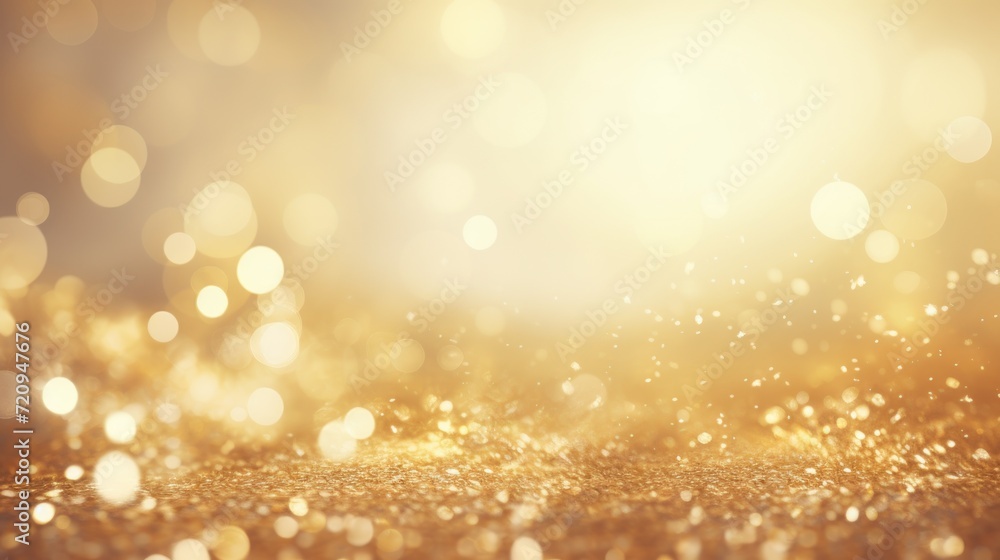 Abstract Christmas Background with Gold Glittering Light and Shimmering Awards AI Generated