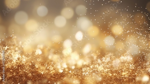 Abstract Christmas Background with Gold Glittering Light and Shimmering Awards AI Generated © Alex