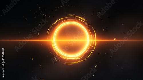 Abstract background with luminous swirling. Elegant glowing circle. Sparking particle. Space tunnel. Glossy jellyfish. Colorful ellipse. Glint sphere Generative AI