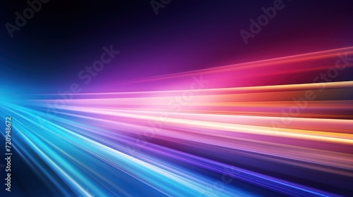 abstract background with speed lines and blurred lights, vector illustration. Generative AI