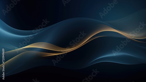 Abstract blue wavy background. Futuristic technology style. illustration. Generative AI