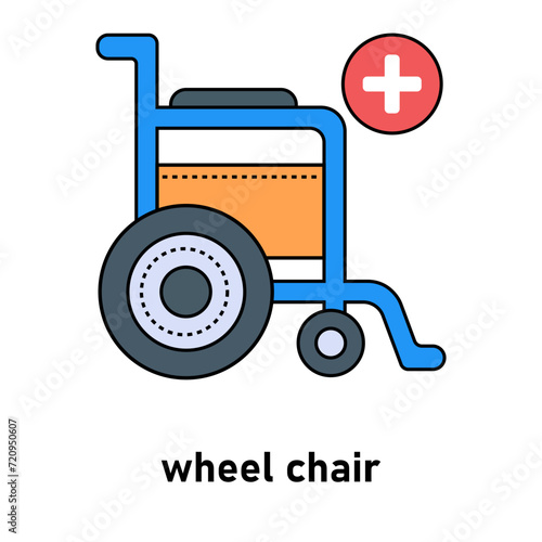 Vector of wheelchair for disabled person