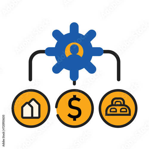 arrangement of business activities icons