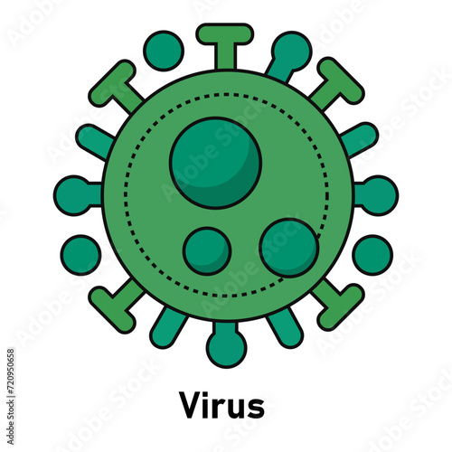 bacteria icon.  Bacteria, microbes signs. Vector illustration