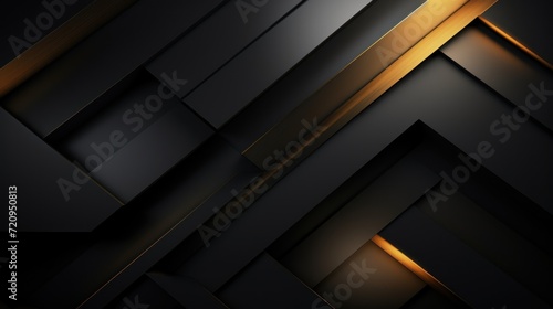 Abstract black and golden metallic background. illustration eps10. Generative AI