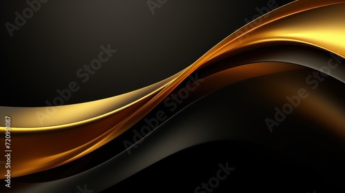 Abstract golden wavy background. 3d render. Luxury design Generative AI