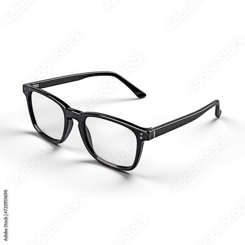 Glasses with black frame on transparency background PNG