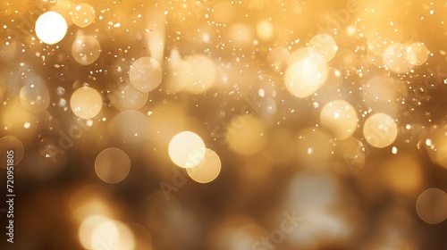 Abstract golden bokeh background. Christmas and New Year concept. Generative AI