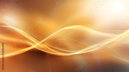 abstract golden background with smooth lines and glowing waves, vector illustration Generative AI