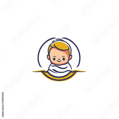 Cute Baby Logo Design Vector