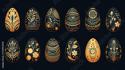 Hand drawn easter egg collection