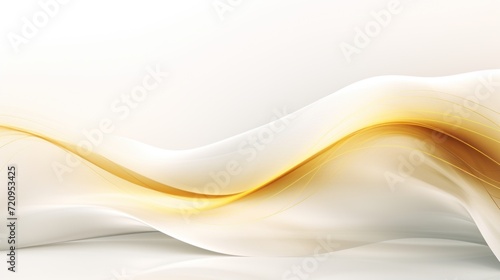 abstract background with smooth wavy lines in yellow and white colors Generative AI