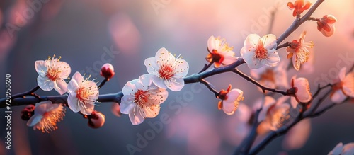 Captivating Photo of Plum Blossoms Creates a Stunning Display of Nature's Elegance