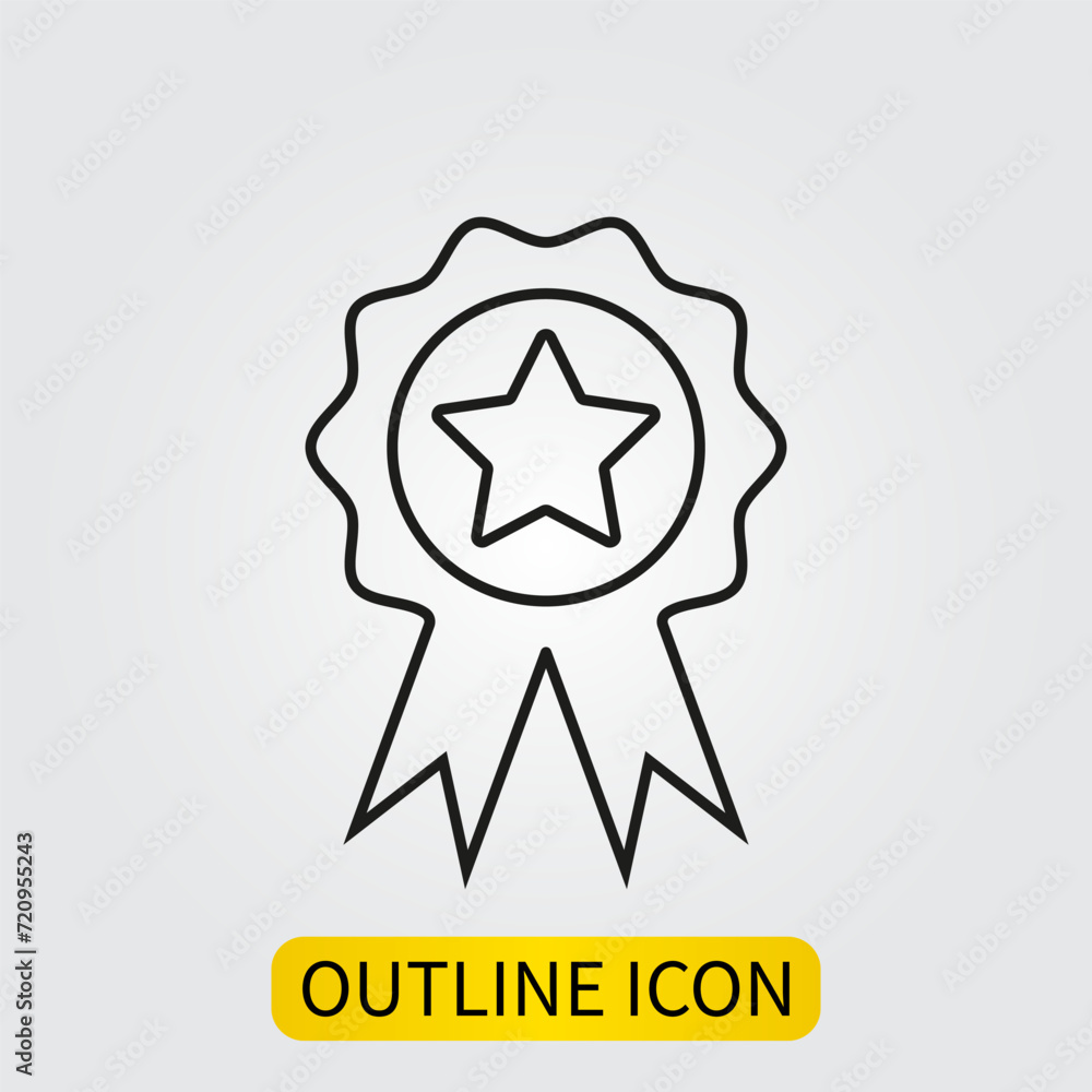 Quality or certified medal icon. Vector quality symbol isolated on white background Quality or certified medal icon. Vector quality symbol isolated on white background
