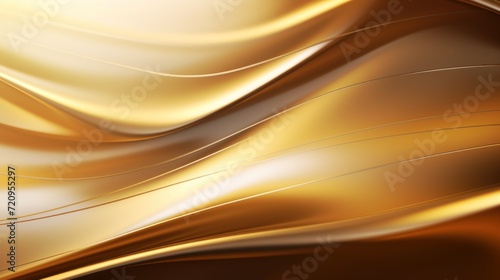 Golden abstract background with smooth lines in it. 3d render illustration Generative AI