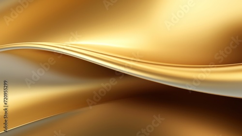 Abstract golden background with smooth wavy lines. 3d render illustration Generative AI