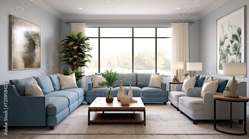 Modern luxurious living room interior composition with elegant color palette  © Faisal