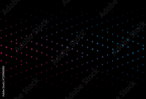 Dark Blue, Red vector texture with playing cards.
