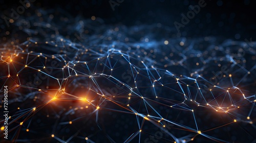 3d rendering of abstract technology digital background. Network connection structure. Generative AI
