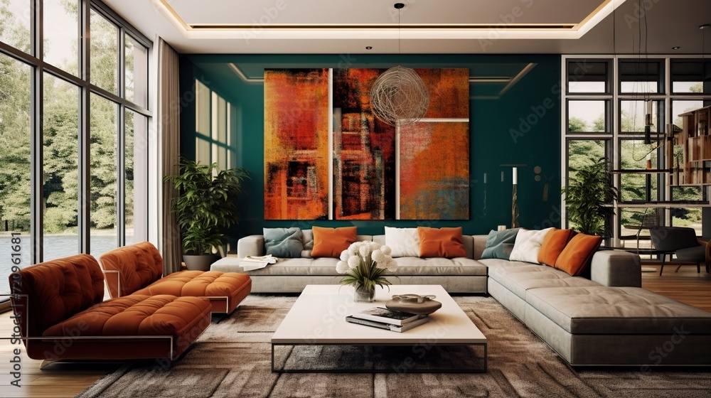 Modern luxury living room interior with contemporary color palette ...