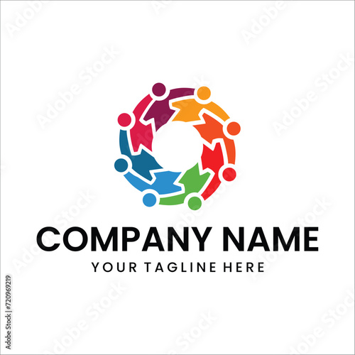 People Group Embracing Each Other Illustration