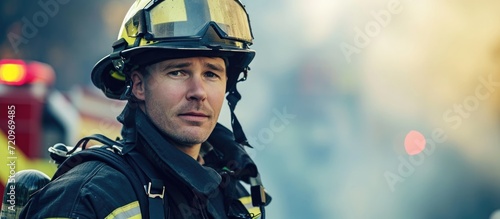 A firefighter wears a uniform at work.