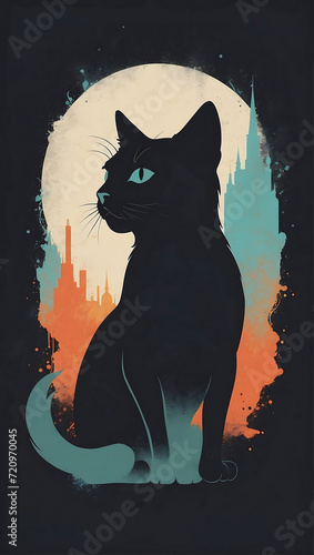 Black cat illustration